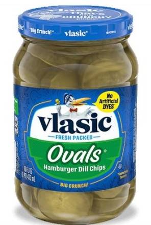 Vlasic Ovals Hamburger Dill Chips 16 oz