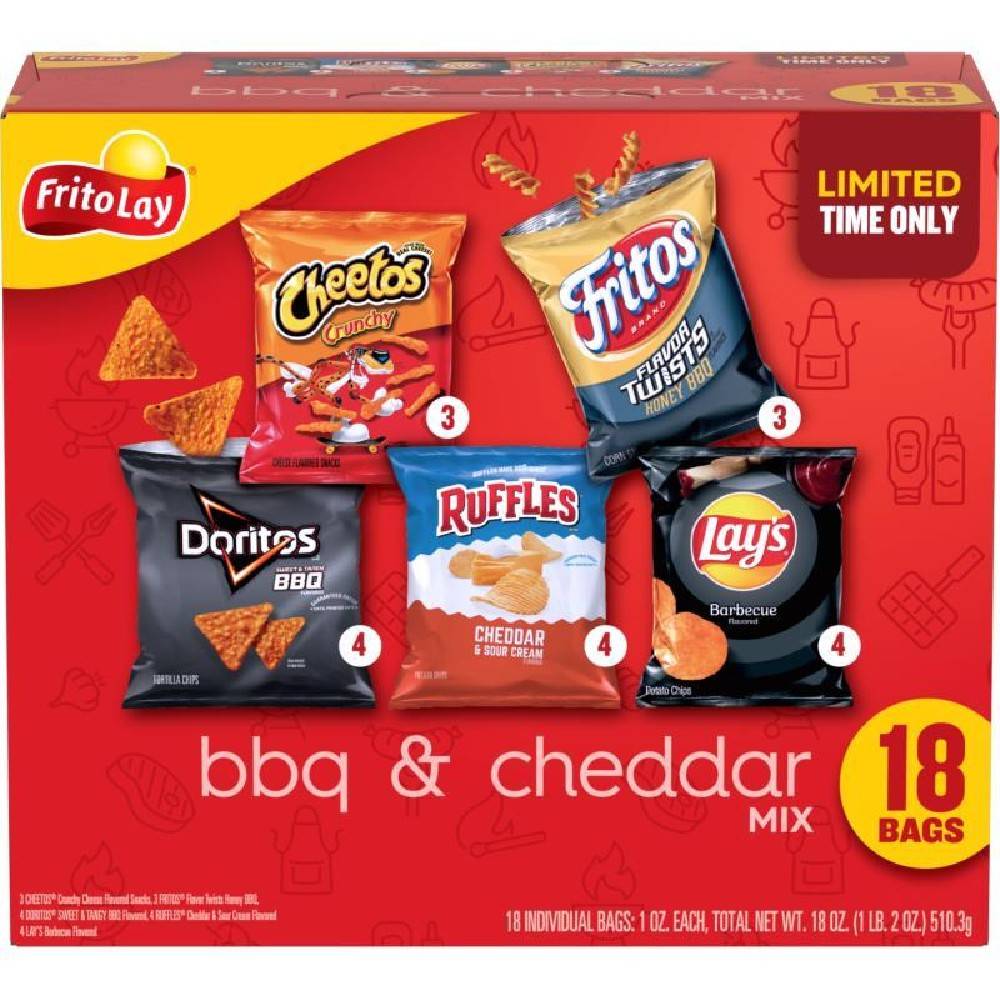 Frito Lay BBQ & Cheddar Mix 18 ct
