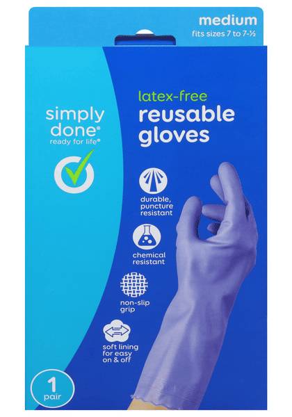 Simply Done Látex Free Reusable Gloves Medium 1 Pair