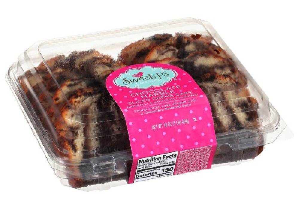 Sweet P's Chocolate Marble Sliced Crème Cake 16 oz
