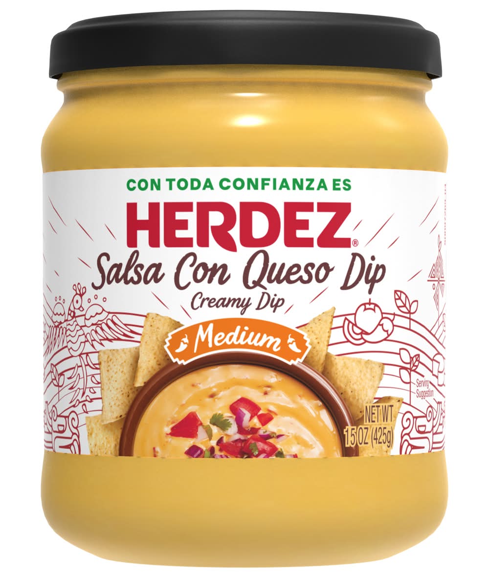 Herdez Salsa con Queso Dip Medium 15 oz