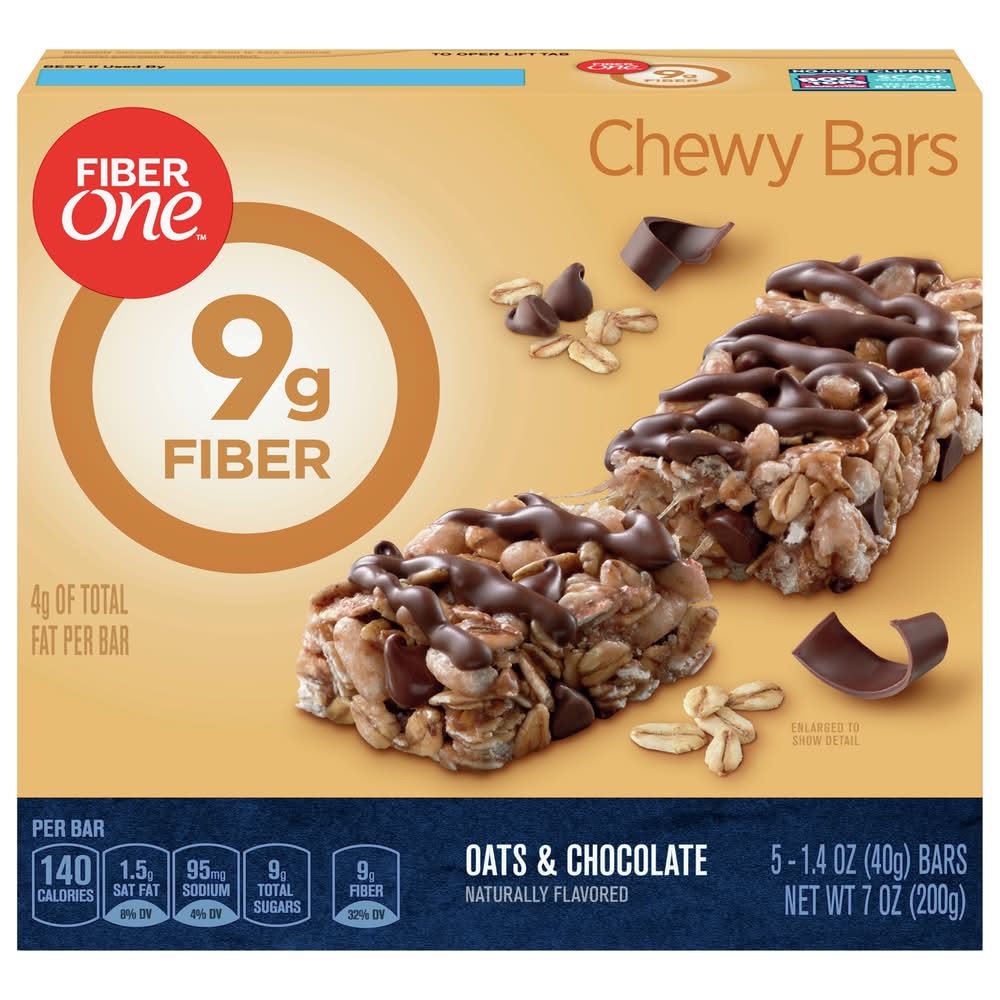 FiberOne Chewy Bars Oats & Chocolate 9g Fiber 7 oz
