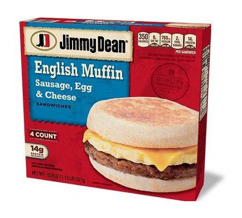 Jimmy Dean English Muffin Sausage, Egg & Cheese 18.4 oz