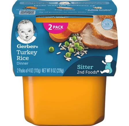 Gerber Turkey Rice for Sitter 2-4 oz