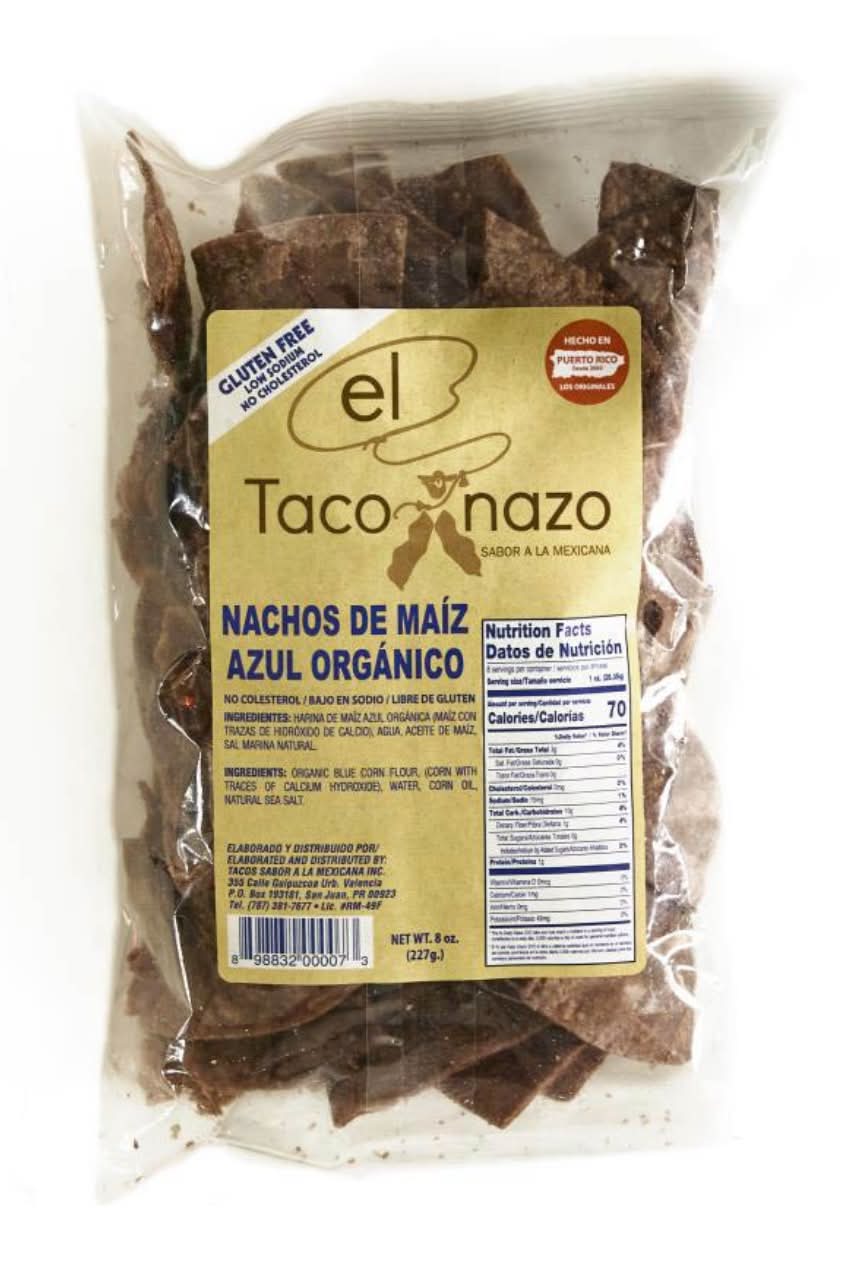 Taconazo Nachos de Maíz Azul Orgánico 8 oz