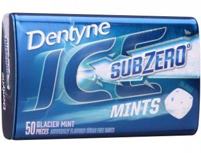Dentyne Subzero Glacier Mints 50 ct