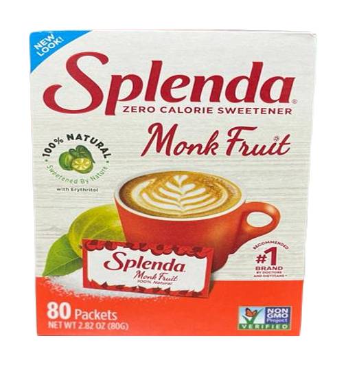 Splenda Zero Calorie Sweetener Monk Fruit 80 ct