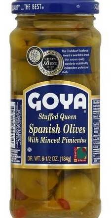 Goya Stuffed Queen Spanish Olives with Minced Pimentos 6.5 oz