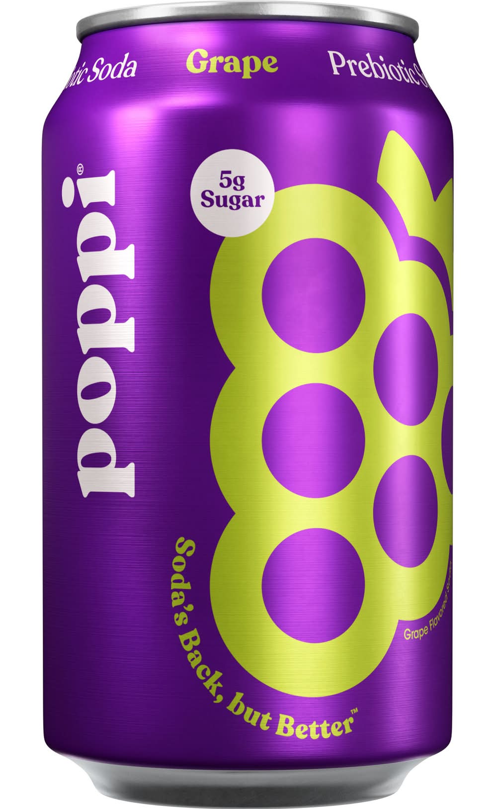 Grape Poppi Prebiotic Soda 12 oz