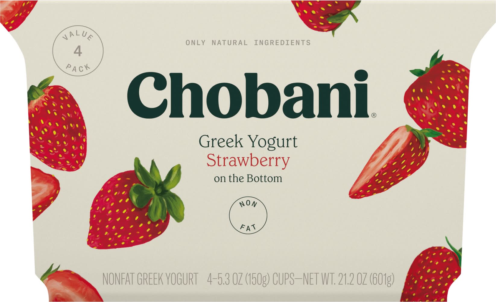Chobani Greek Yogurt Strawberry Fruit on the Bottom 4-5.3 oz