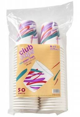 Club Cups Hot Paper Cups 6oz 50 ct