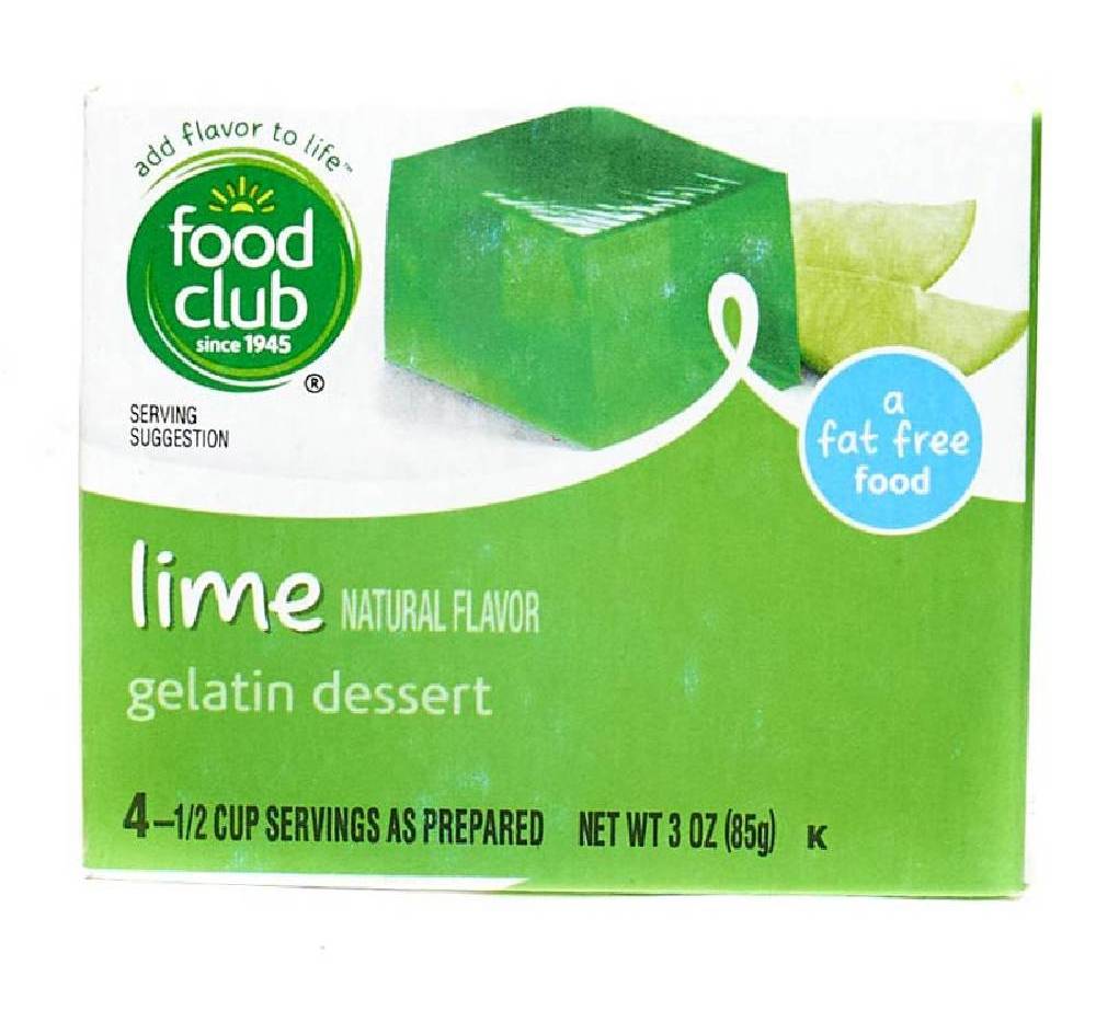 Food Club Gelatina Lime 3 oz