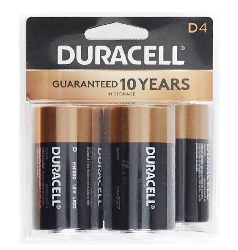 Duracell Batteries D 4 ct