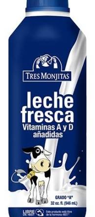 Tres Monjitas Leche Entera 32 oz
