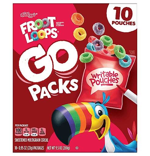Kellogg’s Froot Loops Go Packs 10-1.2 oz