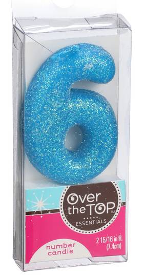 Over The Top Number Candle 6