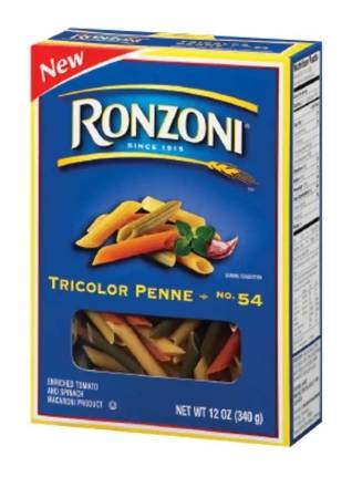 Ronzoni Tri-Color Penne No. 54 12 oz