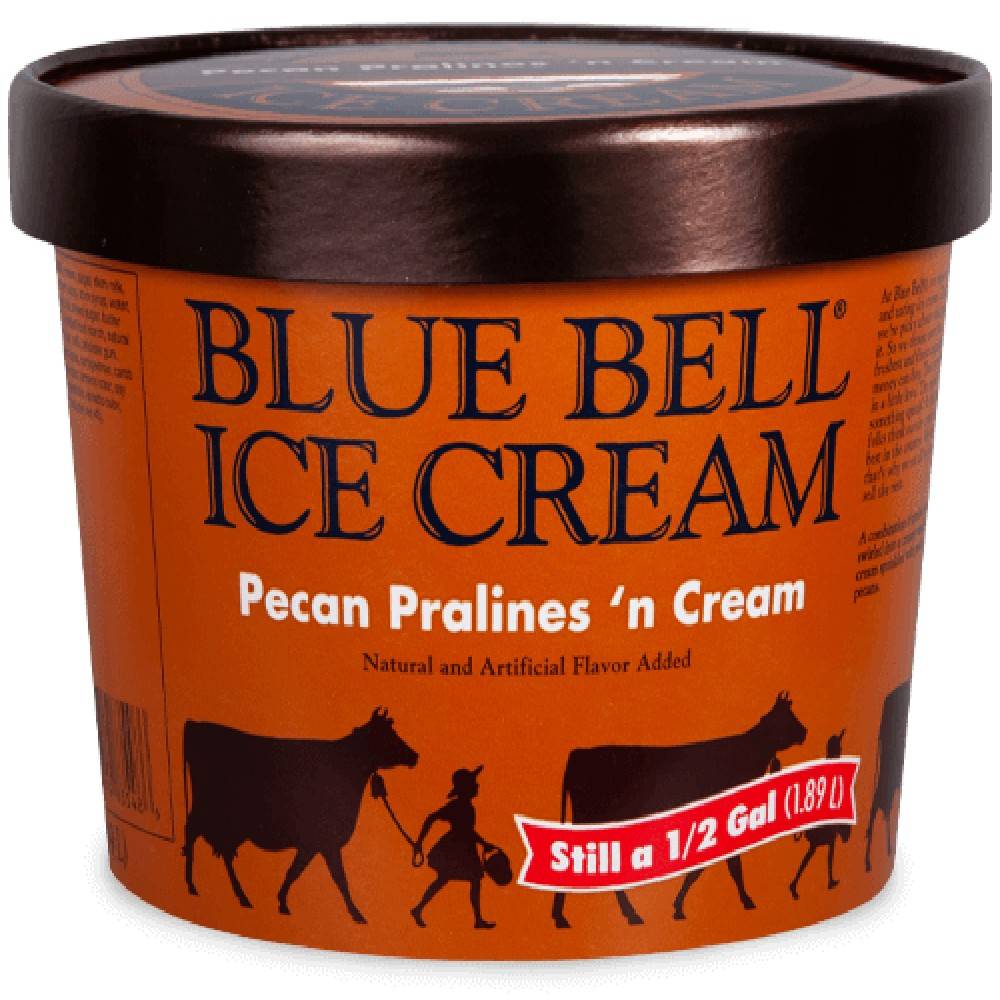 Blue Bell Ice Cream Pecan Pralines 'n Cream 1/2 Gal