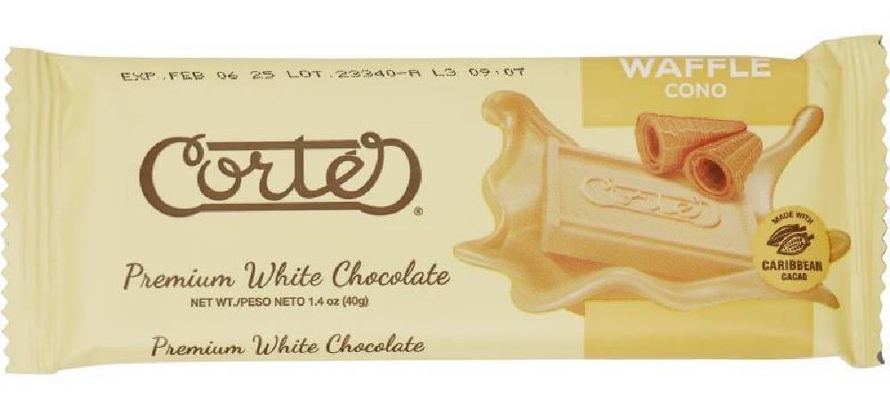 Cortes Barra de Chocolate Waffle White 1.41 oz