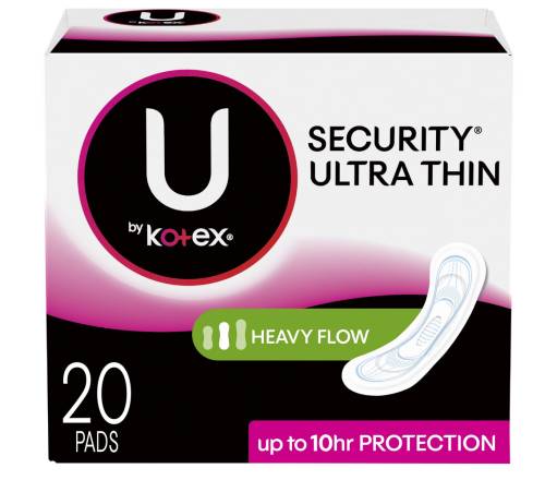 U by Kotex Ultra Thin Heavy Flow Pads 32 ct