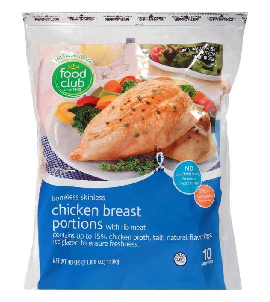 Food Club Chicken Breast Portions 40 oz