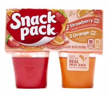 Snack Pack Strawberry Orange Gelatin 4-3.5 oz
