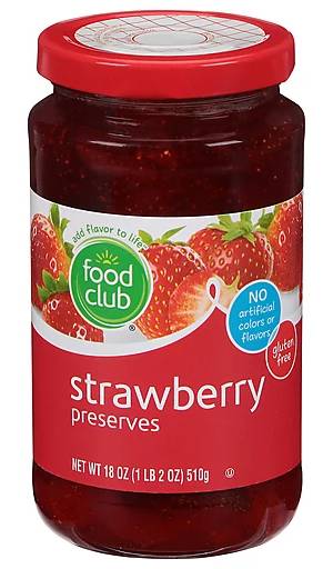 Food Club Strawberry Preserves 18 oz