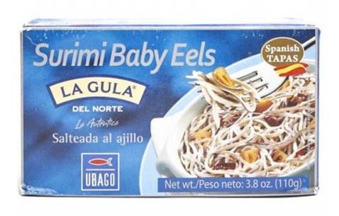 Ubago Surimi Baby Eels in Garlic Sauce 3.8 oz