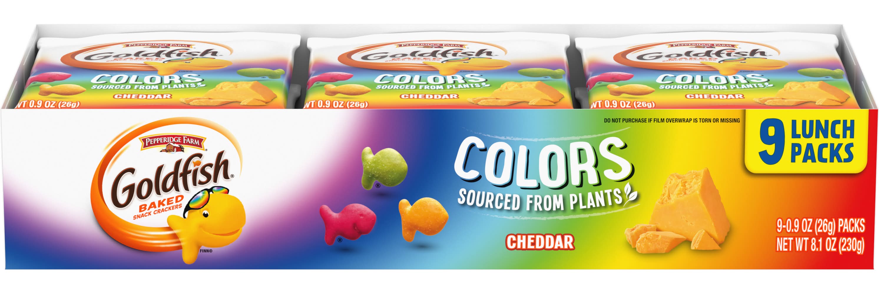 Pepperidge Farm Rainbow Goldfish Cheddar Snack Pack 9 ct