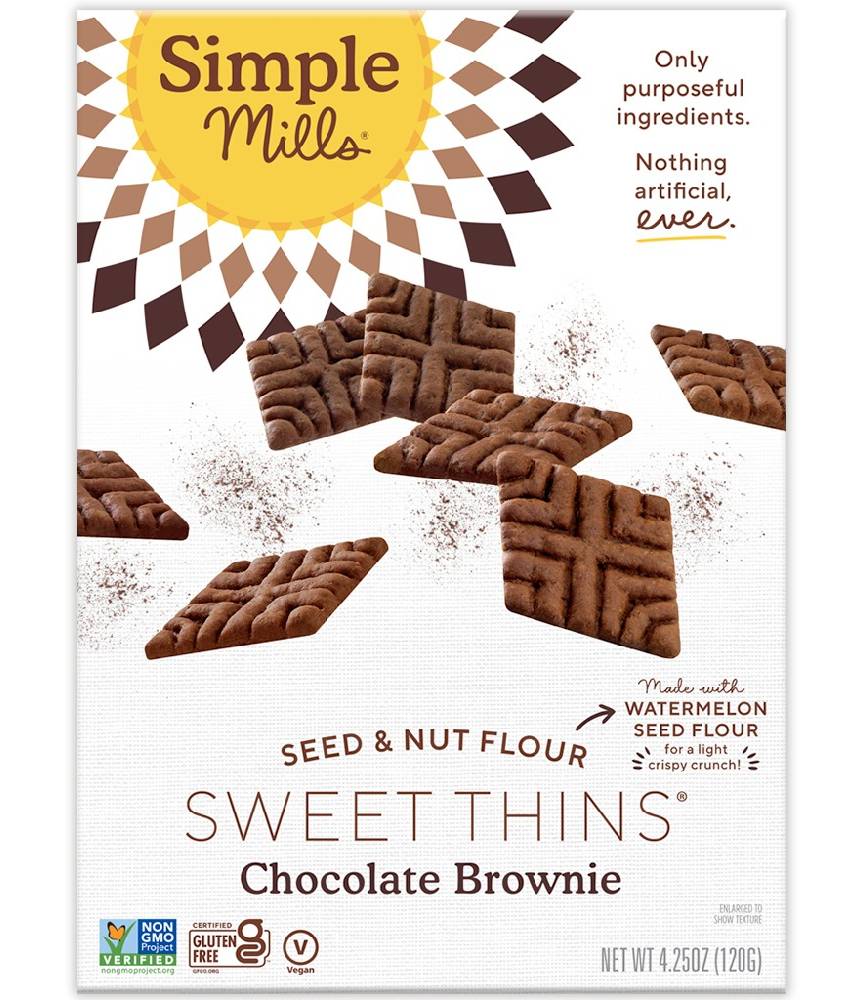Simple Mills Chocolate Brownie Seed & Nut Flour Sweet Thins 4.25 oz