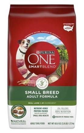 Purina ONE Smart Blend Small Breed Adult Dog Food - Lamb 4 lbs
