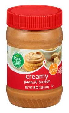 Food Club Creamy Peanut Butter 16 oz