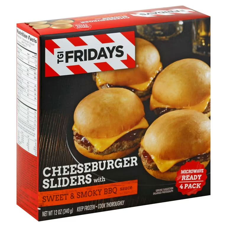 TGI Fridays Cheeseburger Sliders with Sweet & Smoky BBQ 4 ct