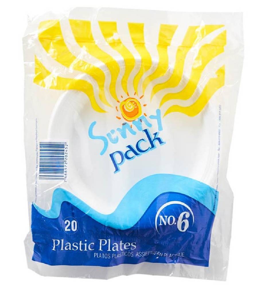 Sunny Pack Plastic Plates 20 ct - 6 in