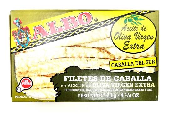 Albo Filetes de Caballa del Sur en Aceite de Oliva Extra Virgen 4.25 oz