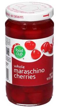 Food Club Whole Maraschino Cherries 10 oz