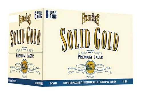 Founders Solid Gold Premium Lager 6-12 oz