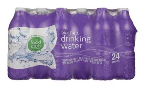 Food Club Purified Drinking Water 24-16.9 oz