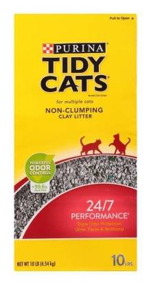 Tidy Cats Non-Clumping 24/7 Performance for Multiple Cats Clay Litter 10 lbs