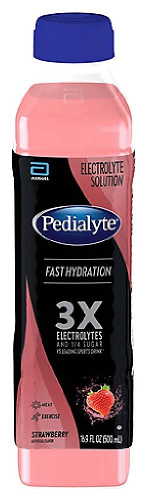 Pedialyte Electrolyte Solution 3X Fast Hydration Strawberry 16.9 oz