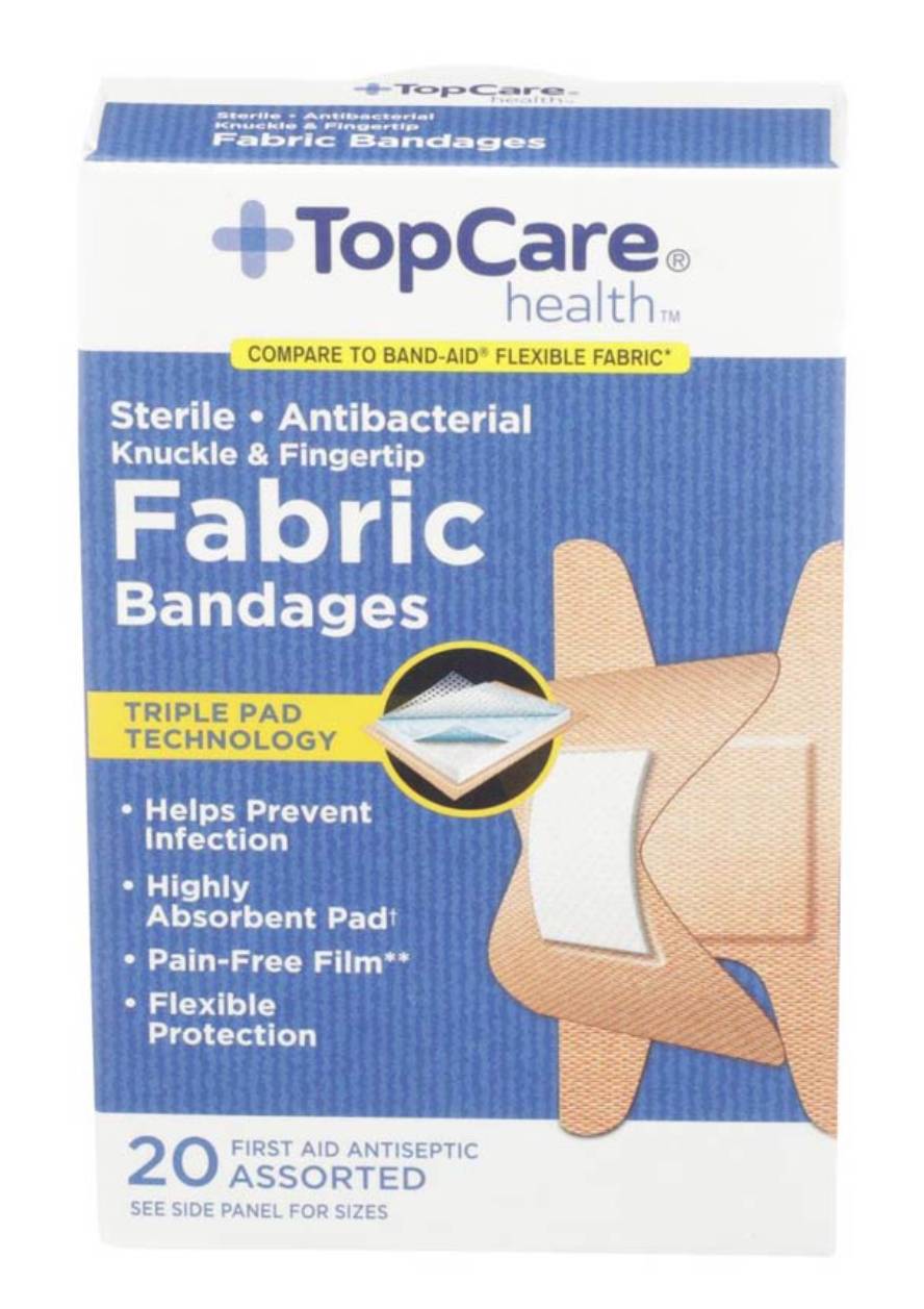 Top Care Fabric Bandages Assorted Sizes 20 ct