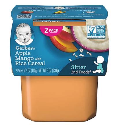 Gerber Apple Mango with Rice Cereal for Sitter 2-4 oz