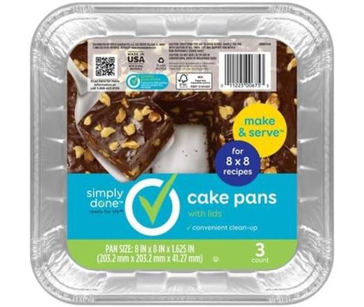 Simply Done 8x8 Foil Cake Pans 3 ct