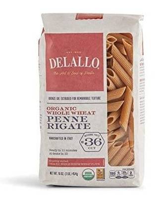 DeLallo Organic Whole Wheat Pasta Penne Rigate No. 36 16 oz