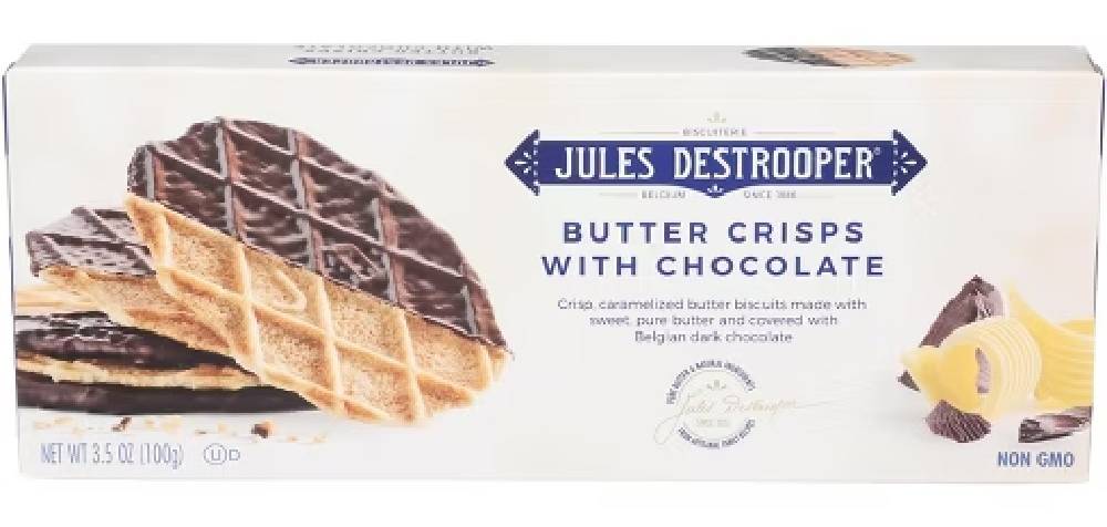 Jules Destrooper Butter Crisps with Chocolate 3.5 oz
