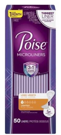 Poise Microliners Long Length Lightest Absorbency