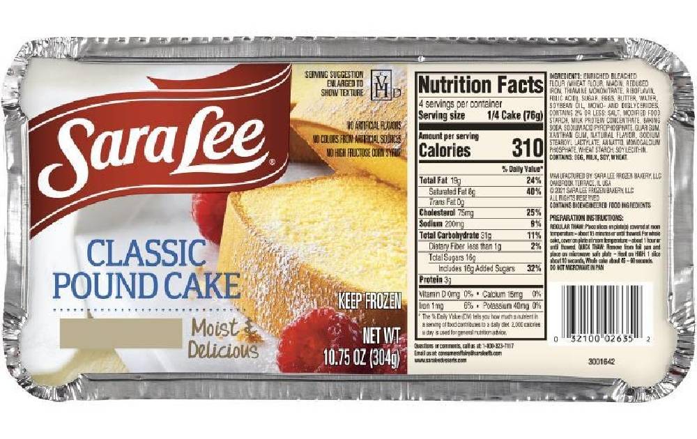 Sara Lee Classic Pound Cake 10.75 oz