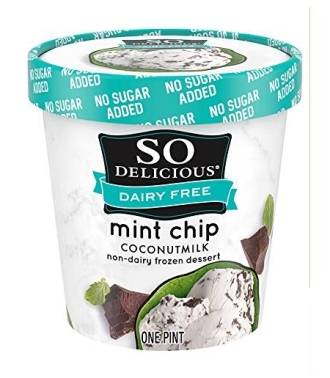 SO Delicious Mint Chip NSA Coconut Milk Ice Cream 16 oz