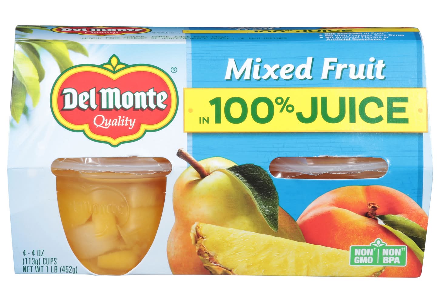 Del Monte Mixed Fruit in 100% Juice 4-4 oz