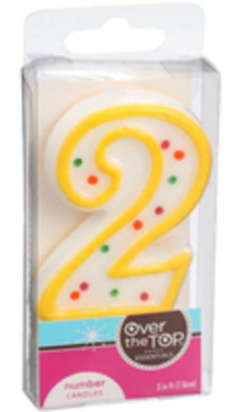 Over The Top Number Candle 2